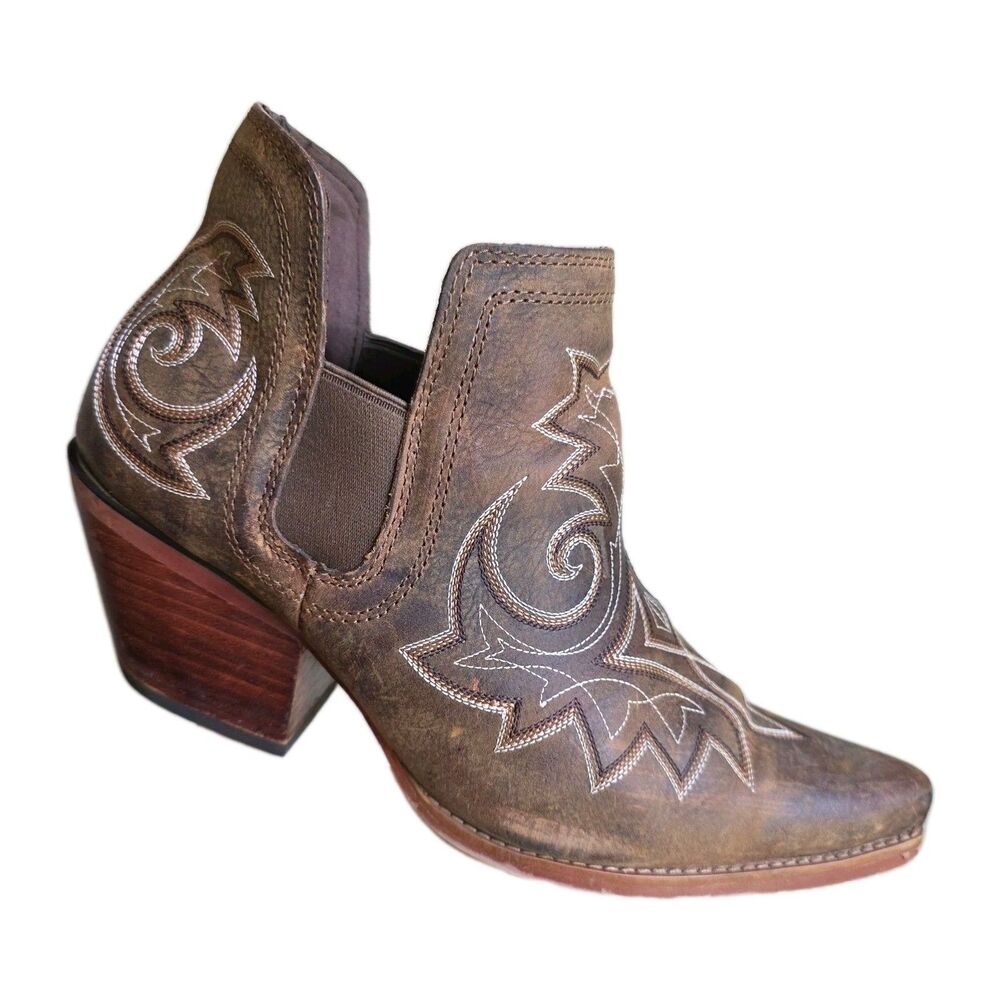 durango 6" Lstyle Coffee Brown Ankle boots womens US Size 11M Snip Toe Western